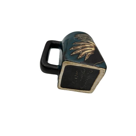 Mara Mexico Ceramic Pottery Wild Horses Green Coffee Mug Cup 12 oz - Picture 6 of 11